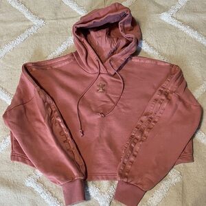 adidas Originals Dusty Rose Pink Trefoil Cropped Hoodie Women's Size XS